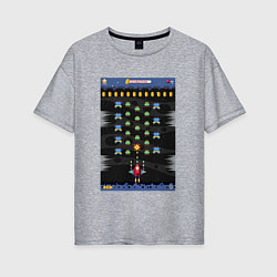 Женская футболка оверсайз Old game Space invaders