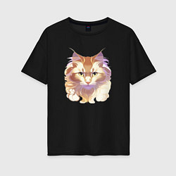 Женская футболка оверсайз Теплый кот