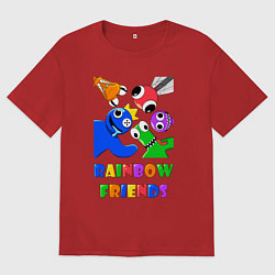 Женская футболка оверсайз Rainbow Friends персонажи