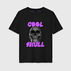 Футболка оверсайз женская Cool Skull, цвет: черный