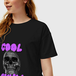 Футболка оверсайз женская Cool Skull, цвет: черный — фото 2