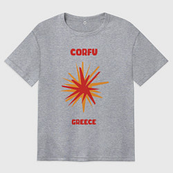 Футболка оверсайз женская Корфу - Греция, цвет: меланж