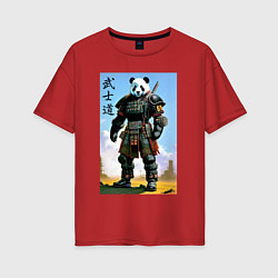 Женская футболка оверсайз Панда - бусидо - кодекс самурая