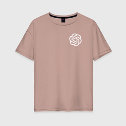 Футболка оверсайз женская Лого ChatGPT, цвет: пыльно-розовый