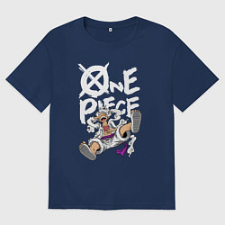 Футболка оверсайз женская One piece - Луффи гир 5, цвет: тёмно-синий