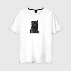 Женская футболка оверсайз Разочарованный кот