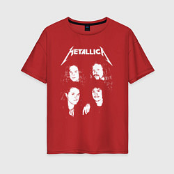 Футболка оверсайз женская Metallica band, цвет: красный