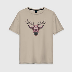 Футболка оверсайз женская Brown deer, цвет: миндальный