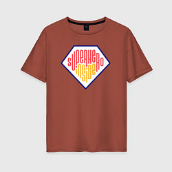 Женская футболка оверсайз Супергерой внутри