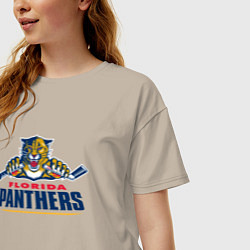 Футболка оверсайз женская Florida panthers - hockey team, цвет: миндальный — фото 2