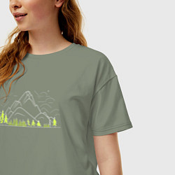 Футболка оверсайз женская Горы да лес, цвет: авокадо — фото 2