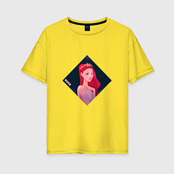 Женская футболка оверсайз Арт Розе из BlackPink
