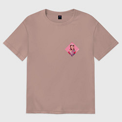 Футболка оверсайз женская Арт Дженни из BlackPink - мини, цвет: пыльно-розовый