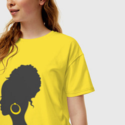 Футболка оверсайз женская Black girl, цвет: желтый — фото 2