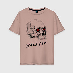 Женская футболка оверсайз Evil and live