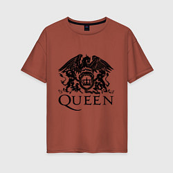 Женская футболка оверсайз Queen - logo