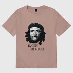 Футболка оверсайз женская Че Гевара черно белое, цвет: пыльно-розовый