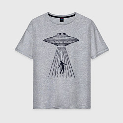 Женская футболка оверсайз Похищение пришельцами