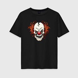 Женская футболка оверсайз Clown skull