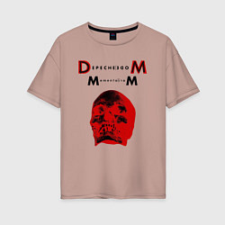 Женская футболка оверсайз Depeche Mode 2023 Memento Mori - Red Skull 01