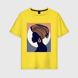 Женская футболка оверсайз Африканка в профиль