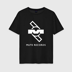 Футболка оверсайз женская Depeche Mode Mute Records Logo, цвет: черный