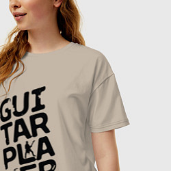 Футболка оверсайз женская MoMo - Guitar player черный, цвет: миндальный — фото 2