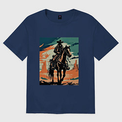 Женская футболка оверсайз Ковбой на лошади