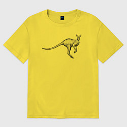 Футболка оверсайз женская Кенгуру в прыжке, цвет: желтый