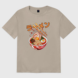 Футболка оверсайз женская Ramen Рамен, цвет: миндальный