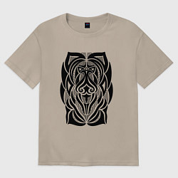 Футболка оверсайз женская Tribal Abstract Mask, цвет: миндальный