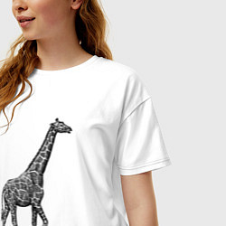 Футболка оверсайз женская Жираф гуляет, цвет: белый — фото 2