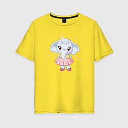 Женская футболка оверсайз Elephant princess