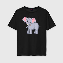 Женская футболка оверсайз Сute elephant