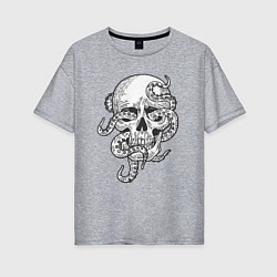 Женская футболка оверсайз Skull octopus