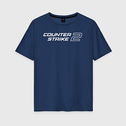 Женская футболка оверсайз Counter Strike 2 лого