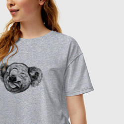 Футболка оверсайз женская Коала голова, цвет: меланж — фото 2