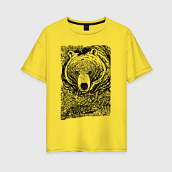 Женская футболка оверсайз Хозяин русского леса - медведь