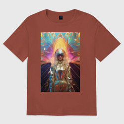 Женская футболка оверсайз Голографическая девушка из будущего