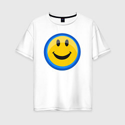 Женская футболка оверсайз Смайлик улыбающийся эмодзи
