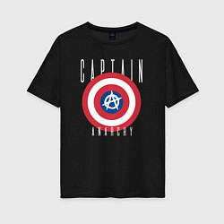Женская футболка оверсайз Капитан анархия