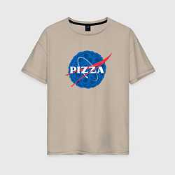 Женская футболка оверсайз Pizza x NASA