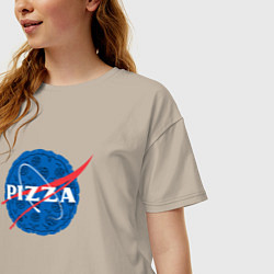 Футболка оверсайз женская Pizza x NASA, цвет: миндальный — фото 2