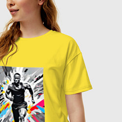 Футболка оверсайз женская Чернокожий спринтер, цвет: желтый — фото 2
