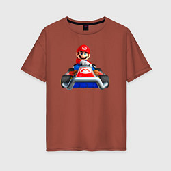 Женская футболка оверсайз Марио гоняет