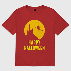 Футболка оверсайз женская Halloween witch, цвет: красный