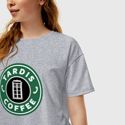 Футболка оверсайз женская Tardis coffee, цвет: меланж — фото 2