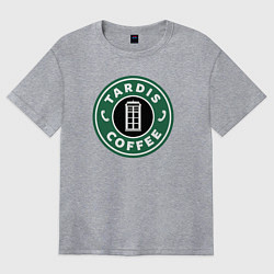 Футболка оверсайз женская Tardis coffee, цвет: меланж