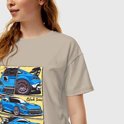 Футболка оверсайз женская Mercedes-Benz AMG GT Black Series, цвет: миндальный — фото 2