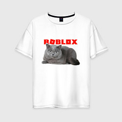 Женская футболка оверсайз Кот roblox